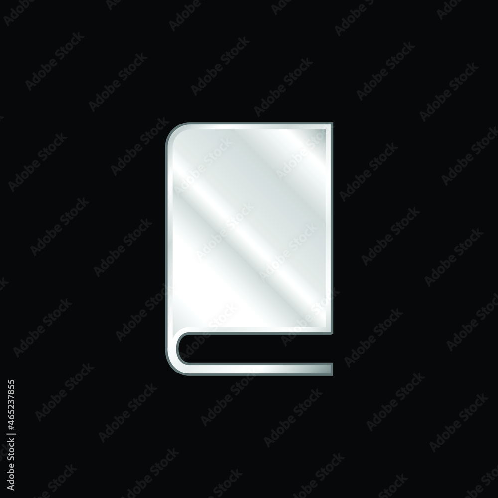 Book Closed With Black Cover silver plated metallic icon Book Closed With Black Cover silver plated metallic icon