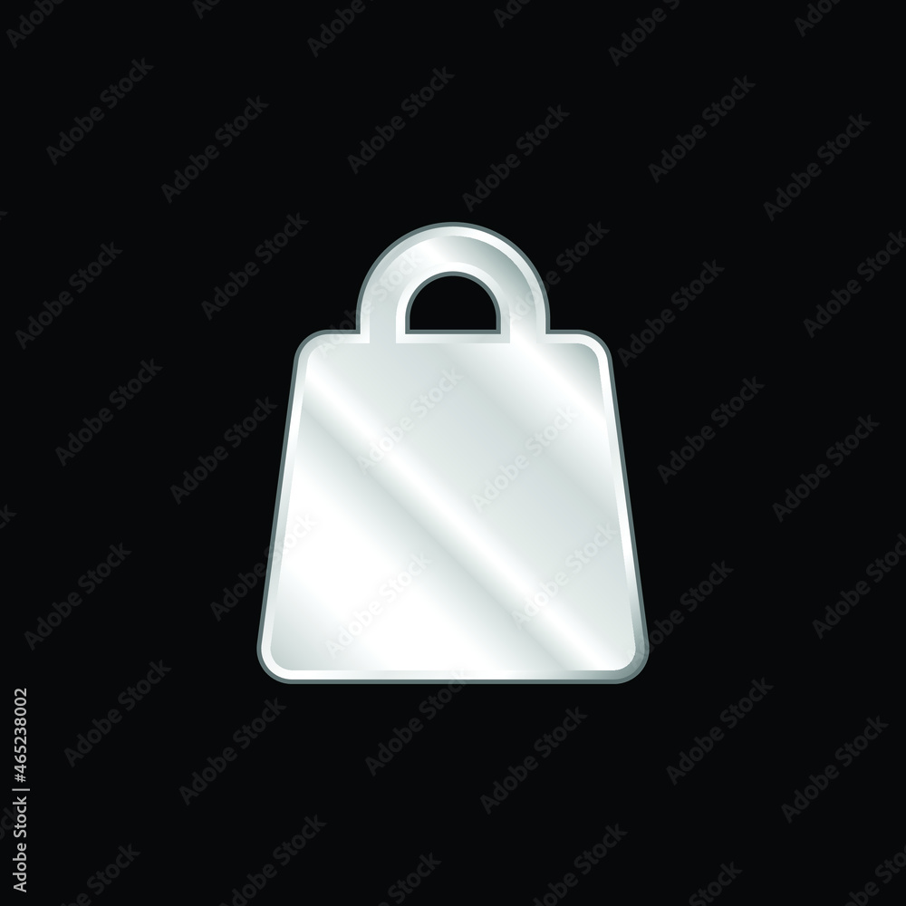 Big Bag silver plated metallic icon Big Bag silver plated metallic icon