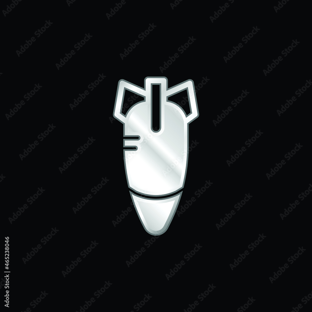 Bomb silver plated metallic icon Bomb silver plated metallic icon