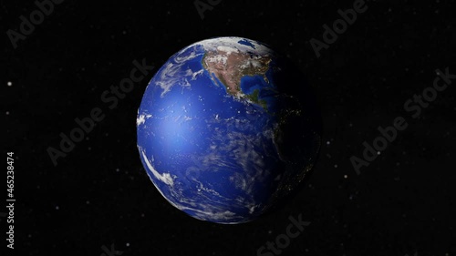 Earth Rotating with Clouds for 15 Seconds in 4K