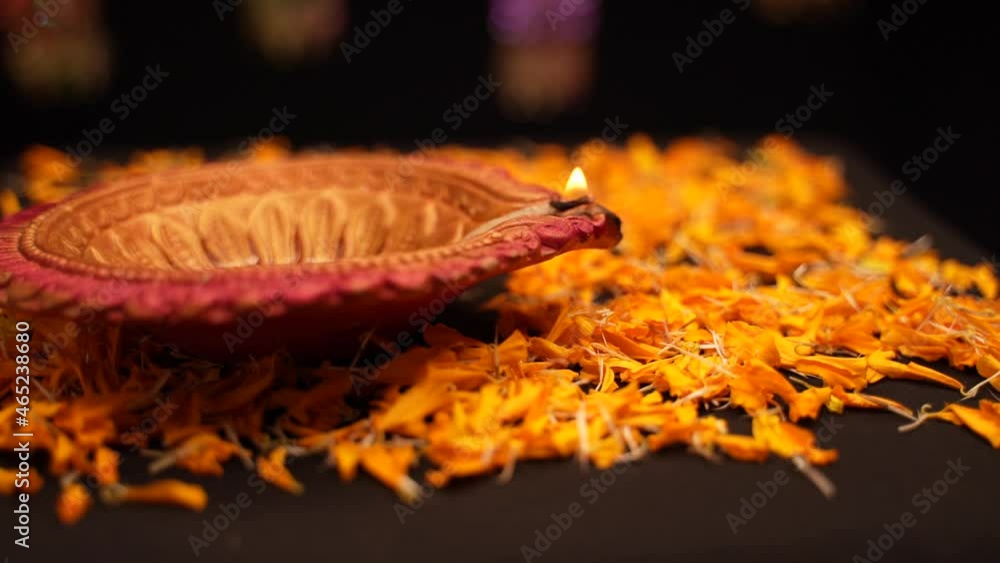Traditional oil lamps for indian festival diwali.