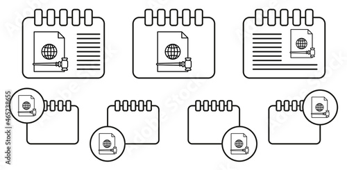 International court vector icon in calender set illustration for ui and ux, website or mobile application