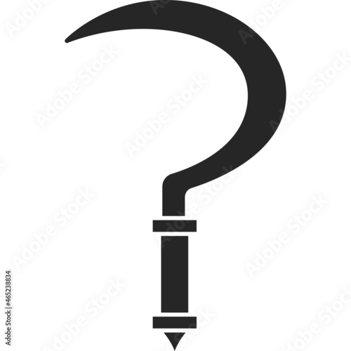 Sickle vector icon.Black vector icon isolated on white background sickle.