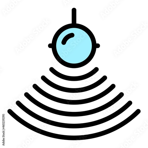 Water echo sounder icon. Outline water echo sounder vector icon color flat isolated