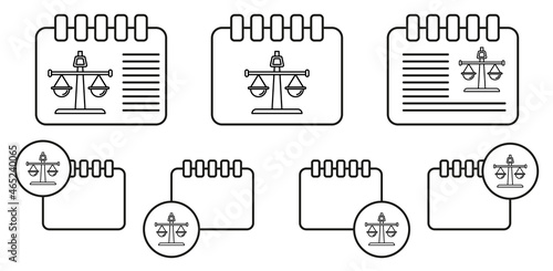 Balance, straight vector icon in calender set illustration for ui and ux, website or mobile application