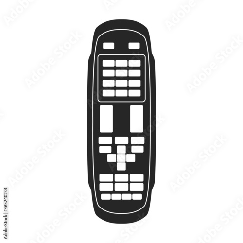 Television remote vector icon. Black vector icon isolated on white background television remote.