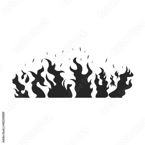 Flame vector icon.Black vector icon isolated on white background flame.