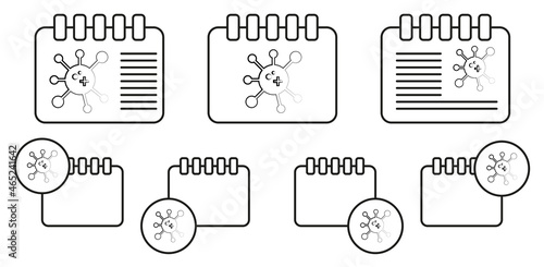 Viral vector icon in calender set illustration for ui and ux, website or mobile application