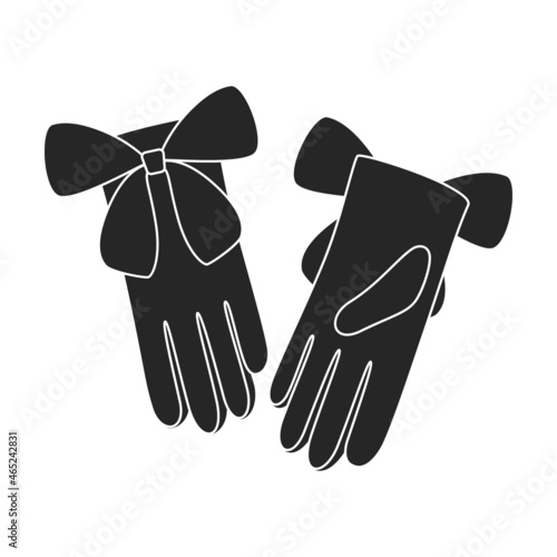 Glove vector black icon. Vector illustration accessory for hand on white background. Isolated black illustration icon of glove hand.