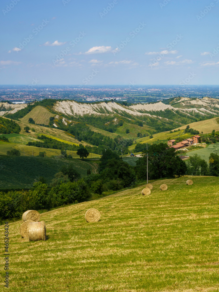 Rural landscape along the road from Sassuolo to Serramazzoni, Emilia-Romagna.