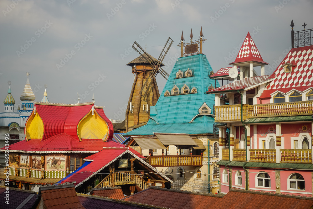 Obraz premium Beautiful old Russian architecture in the Izmailovsky Kremlin Moscow