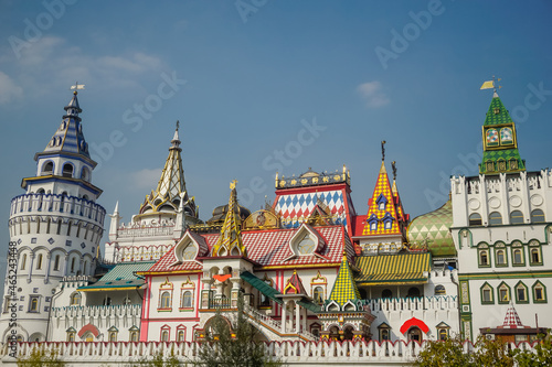 Beautiful old Russian architecture in the Izmailovsky Kremlin Moscow