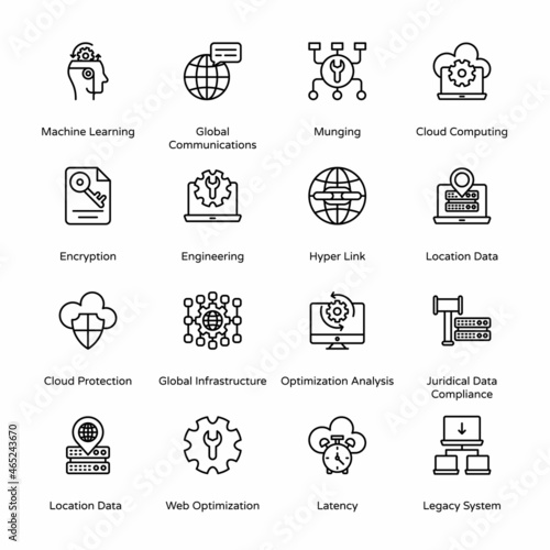 Big Data Outline Icons - Stroked, Vectors photo