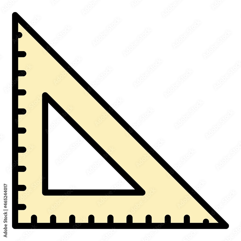 School square ruler icon. Outline school square ruler vector icon color flat isolated School square ruler icon. Outline school square ruler vector icon color flat isolated