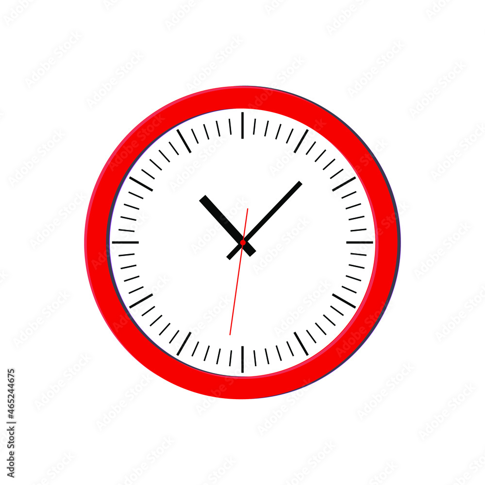 red clock isolated on white background red clock isolated on white background