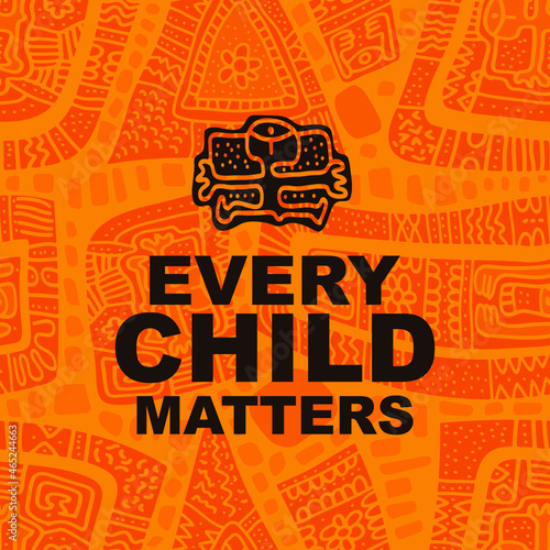 every child matters sign on orange background