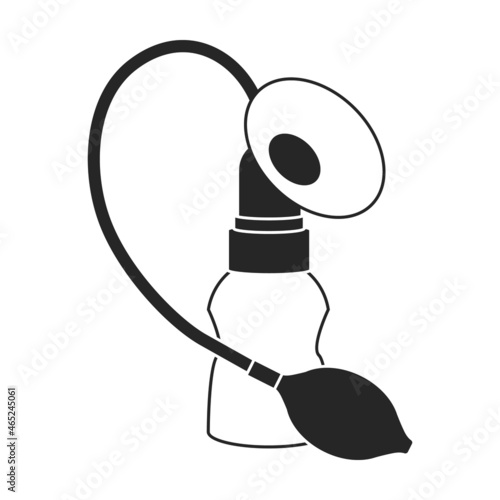 Breast pump vector icon.Black vector icon isolated on white background breast pump.