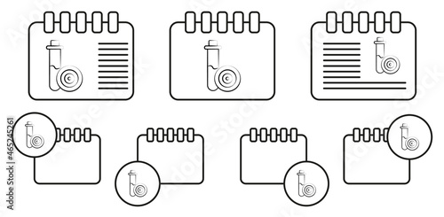 Insemination concept line vector icon in calender set illustration for ui and ux, website or mobile application