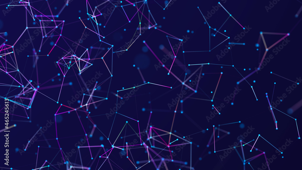 Abstract digital connection dots. Technology background. Network connection structure. Plexus effect. 3d rendering Abstract digital connection dots. Technology background. Network connection structure. Plexus effect. 3d rendering