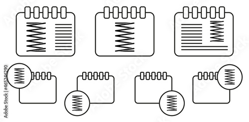 Metal spring vector icon in calender set illustration for ui and ux, website or mobile application