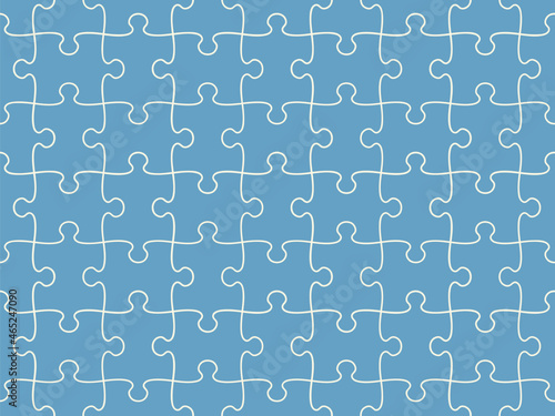Seamless pattern of completed puzzle pieces grid