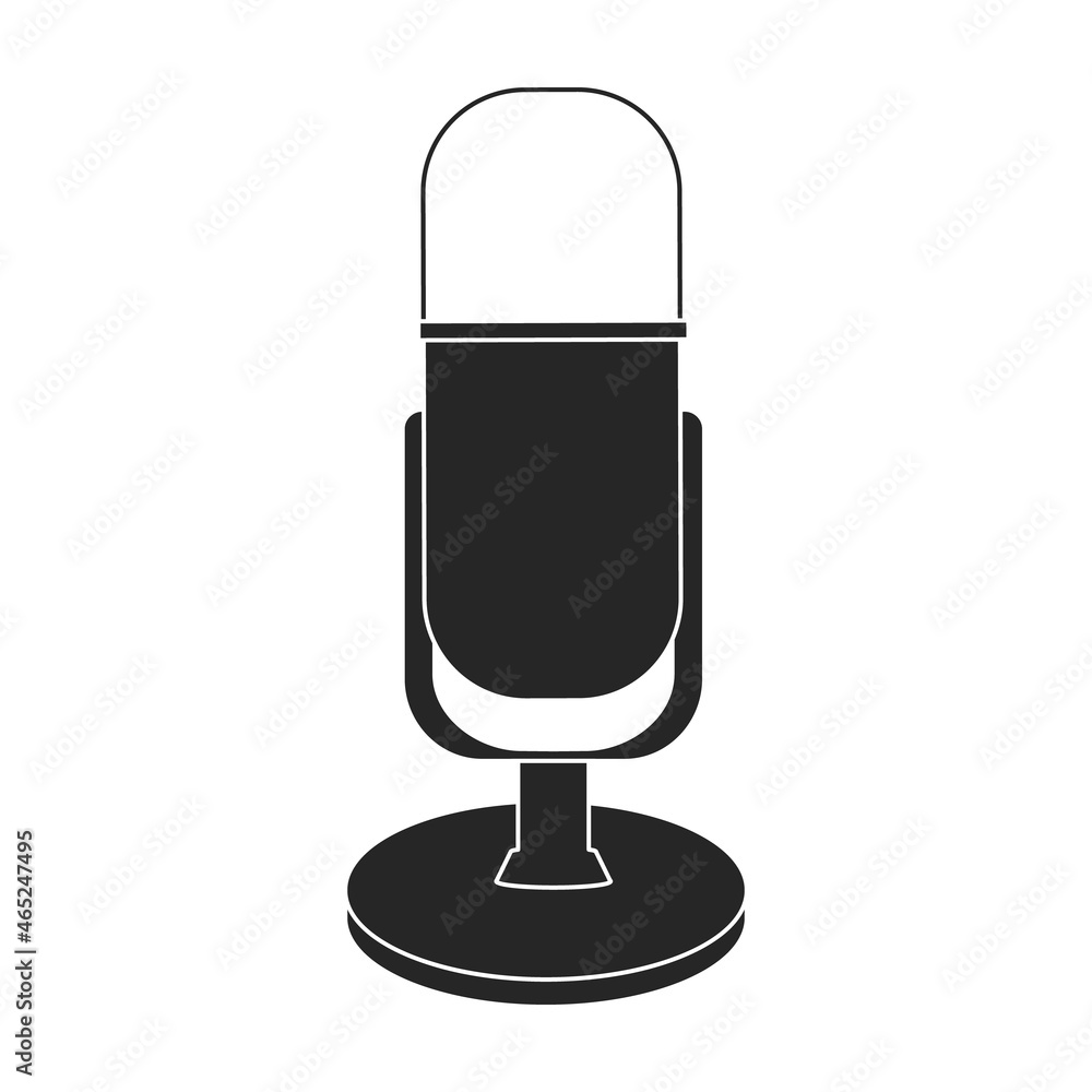 Mic vector icon.Black vector icon isolated on white background mic. Mic vector icon.Black vector icon isolated on white background mic.
