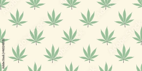 Seamless marijuana background with geometric leaves pattern