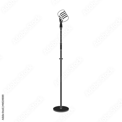 Mic vector icon.Black vector icon isolated on white background mic.