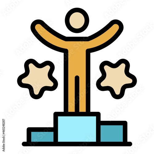 Headhunter podium icon. Outline headhunter podium vector icon color flat isolated