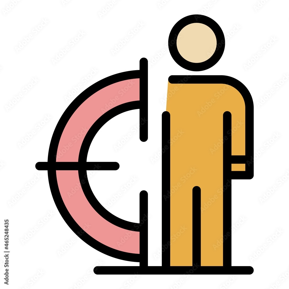 Office manager target icon. Outline office manager target vector icon color flat isolated Office manager target icon. Outline office manager target vector icon color flat isolated