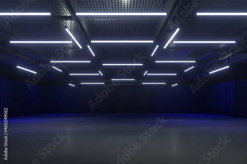 Empty hall exhibition centre.The backdrop for exhibition stands, booth,market,trade show.Conversation for activity,meeting.Arena for entertainment,event,sports.3d Background for online.3d render.