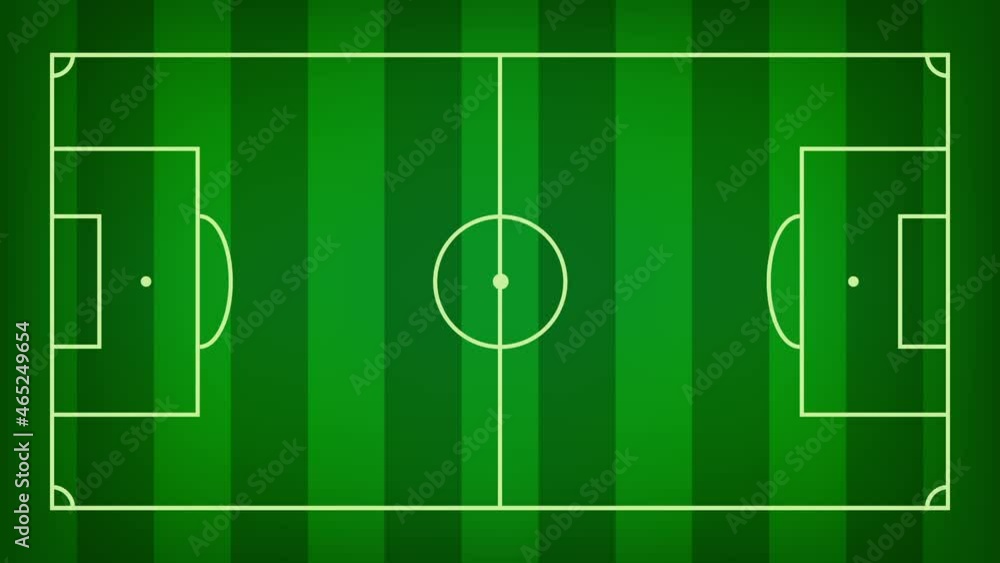 Full HD Top view of soccer pitch background transition animation loop Full HD Top view of soccer pitch background transition animation loop