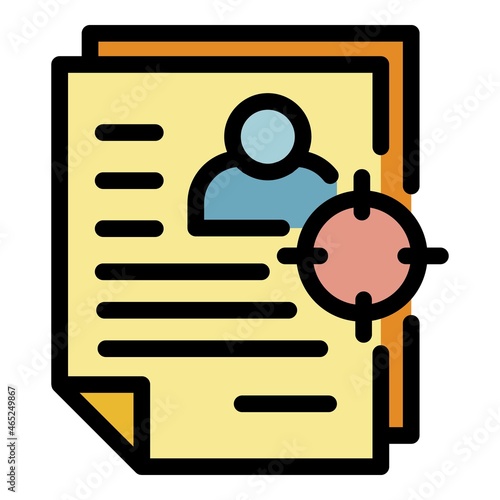 Recruiter headhunter icon. Outline recruiter headhunter vector icon color flat isolated