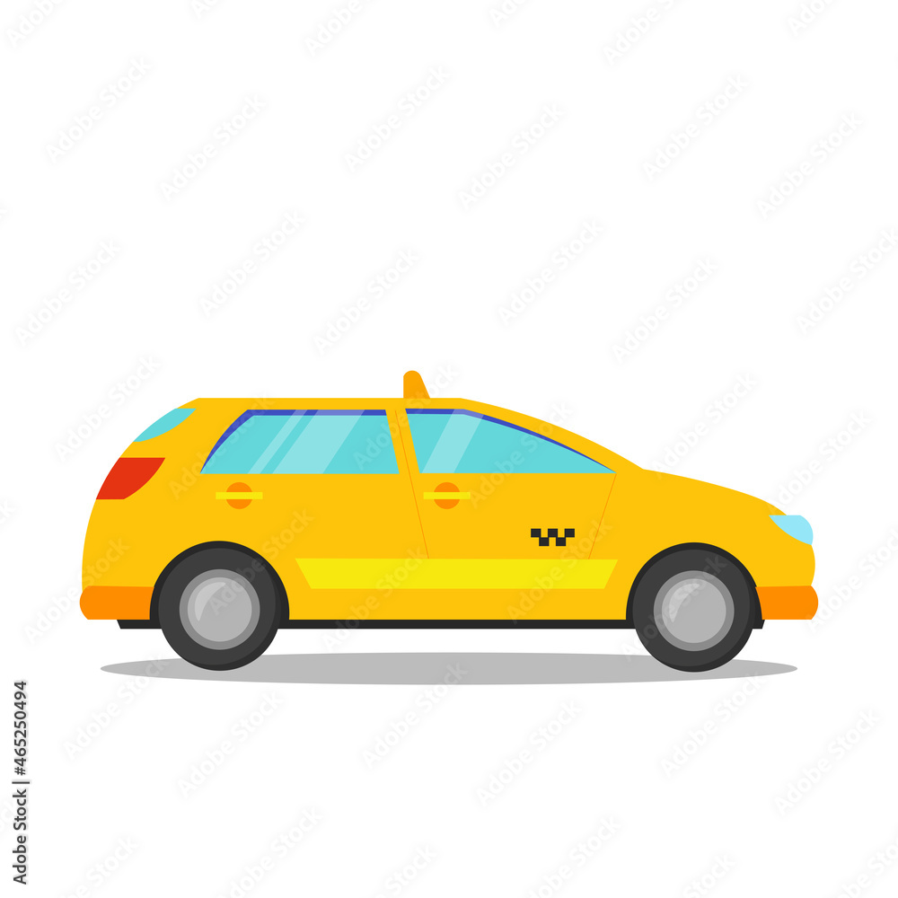 taxi car isolated illustration on white background. taxi car clipart. taxi car flat icon.
