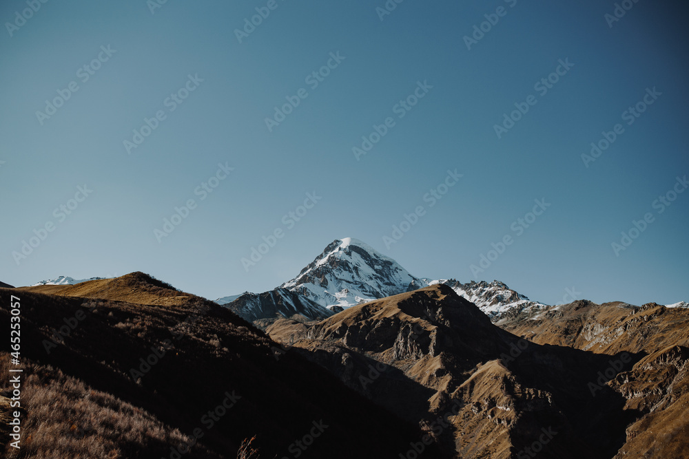 Georgia, Mount Kazbek, Mount Kazbeki, autumn