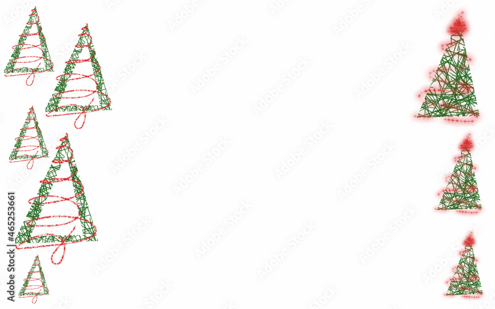 abstract christmas trees with red garlands abstract christmas trees with red garlands
