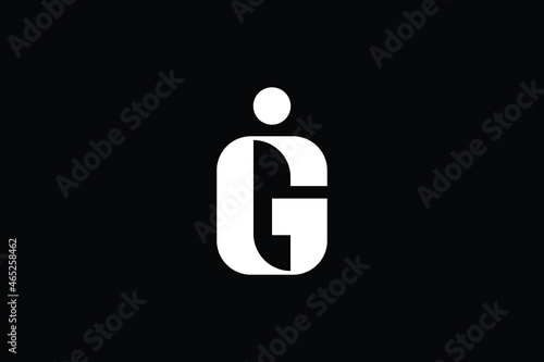 GI logo letter design on luxury background. IG logo monogram initials letter concept. GI icon logo design. IG elegant and Professional letter icon design on black background. G I IG GI