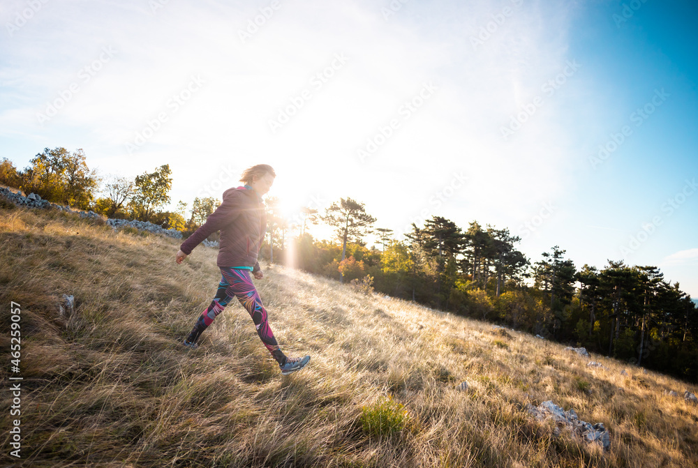 Fototapeta premium girl walking in nature