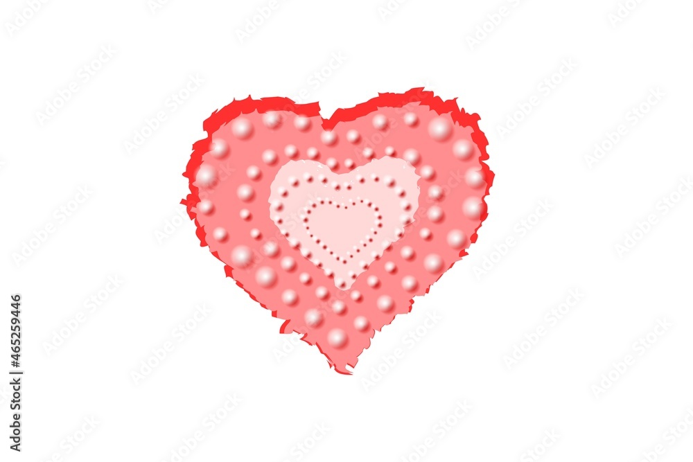 red heart on white background. illustration design style 
