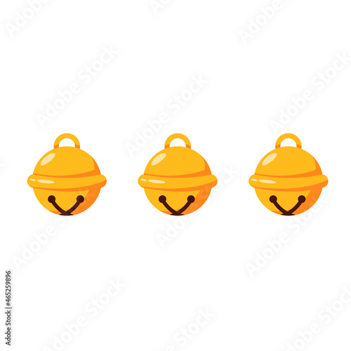 Christmas jingle bell illustration icon.Cartoon style