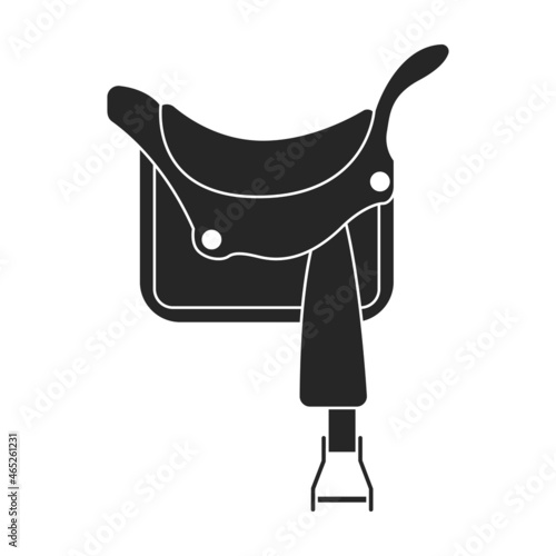 Cowboy saddle vector icon.Black vector icon isolated on white background cowboy saddle.