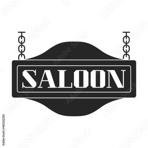 Western saloon vector icon.Black vector icon isolated on white background western saloon.