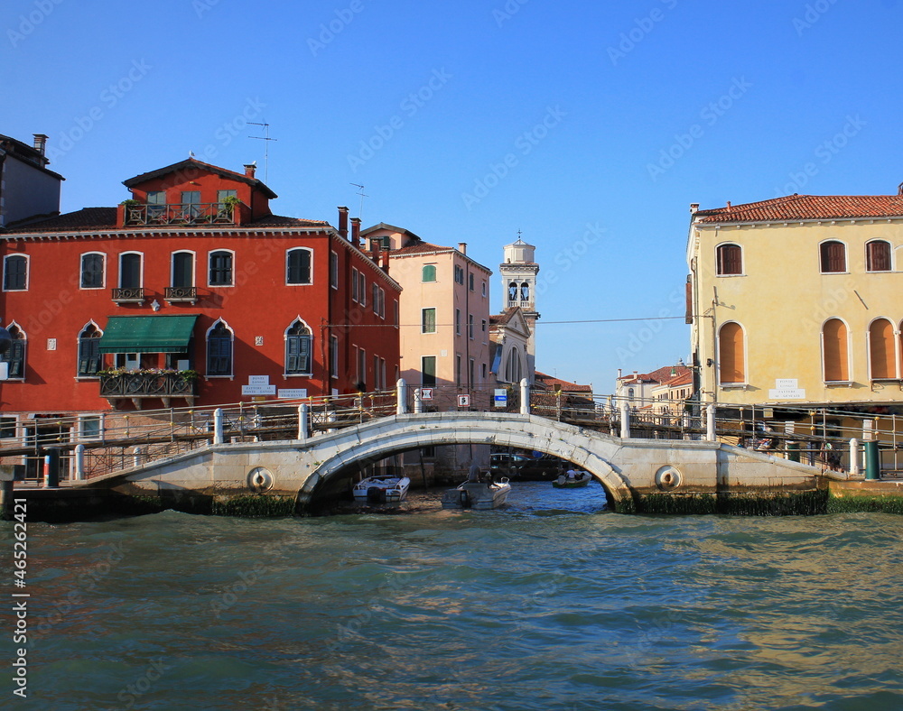 Ponte Longo or Long Bridge of the main canal, Venice, Italy
