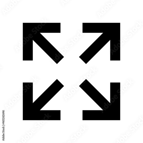 Full screen Button Icon. Vector Icon or Symbol for Fullscreen Video Media Button. photo