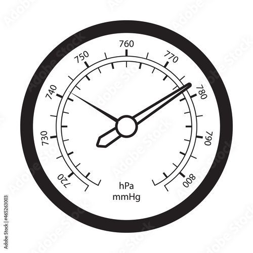 Barometer vector icon.Black vector icon isolated on white background barometer .
