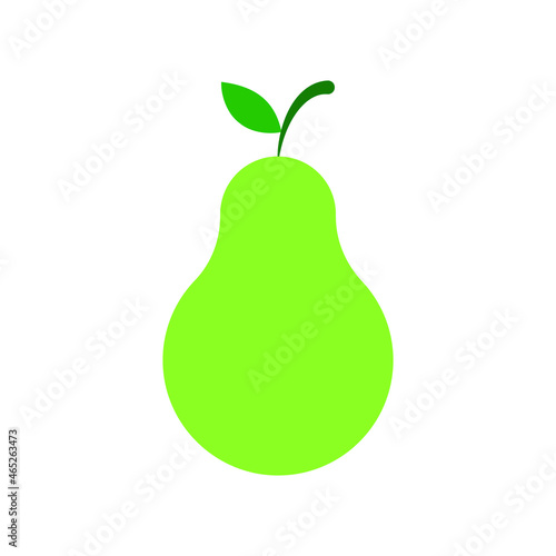 Pear shape icon. Vegetable symbol. Fruit silhouette. Food logo. Vector illustration image. Isolated on white background.