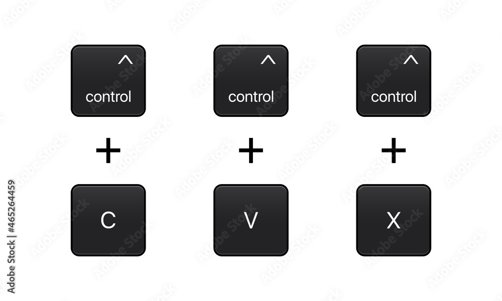 Grafika wektorowa Stock Ctrl plus C, Ctrl plus V and Ctrl plus Z