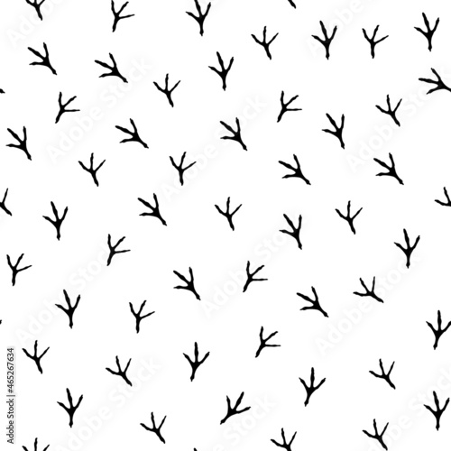 Seamless pattern with the image of the print of the paws of the birds. Design for paper  textile and decor. Vector illustration.