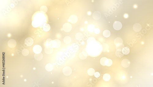 Bokeh golden background. Happy Diwali vector illustration. Festive Christmas card. Design template with bright lights  festive golden background. Vector holiday illustration