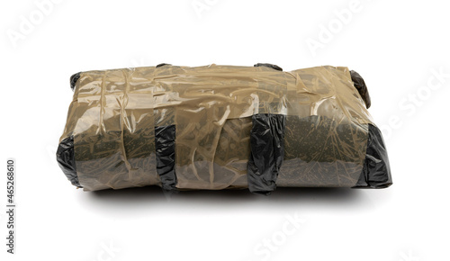 Tableau sur toile Seized Drug Bag Isolated, Drugs Package, Heroin Bricks, Cocain Pack